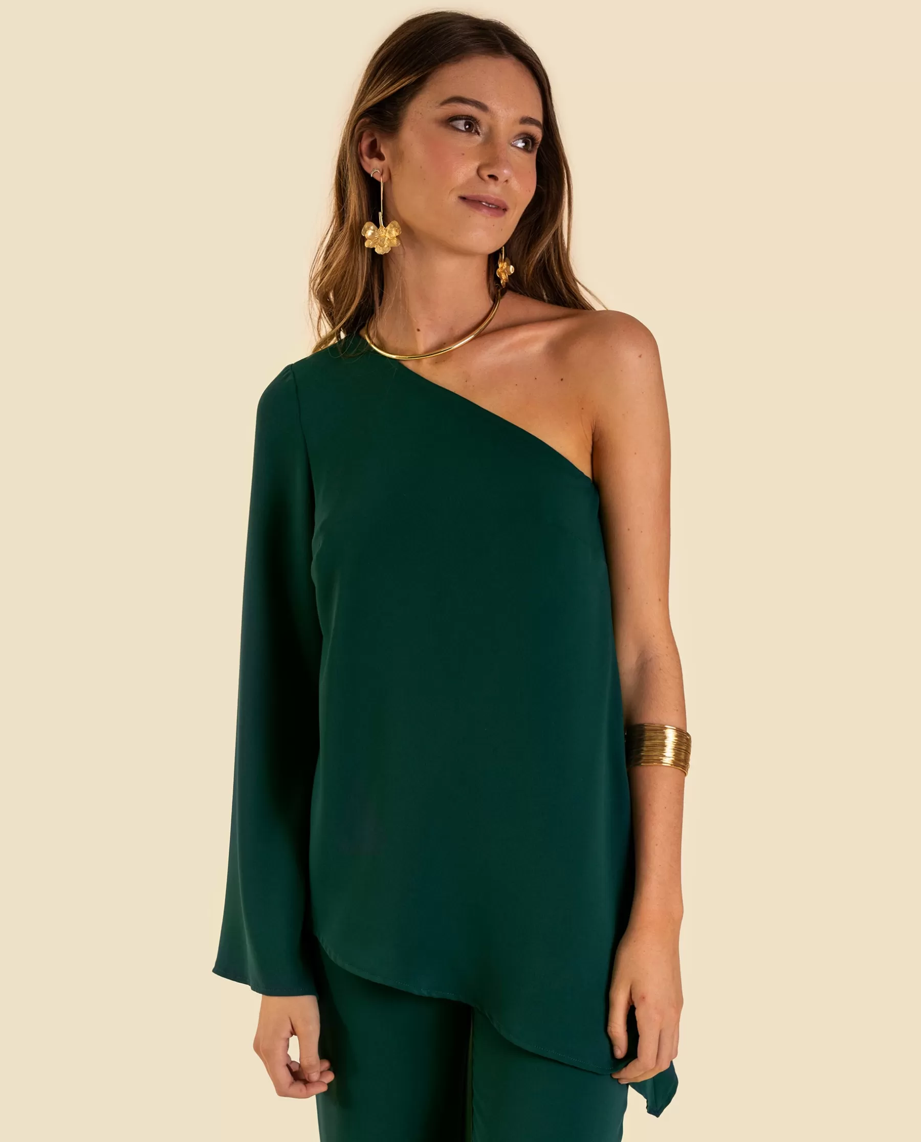 THE-ARE BLUSA MRS. OLMOS · VERDE BOTELLA* Tops | Blusas Y Camisas