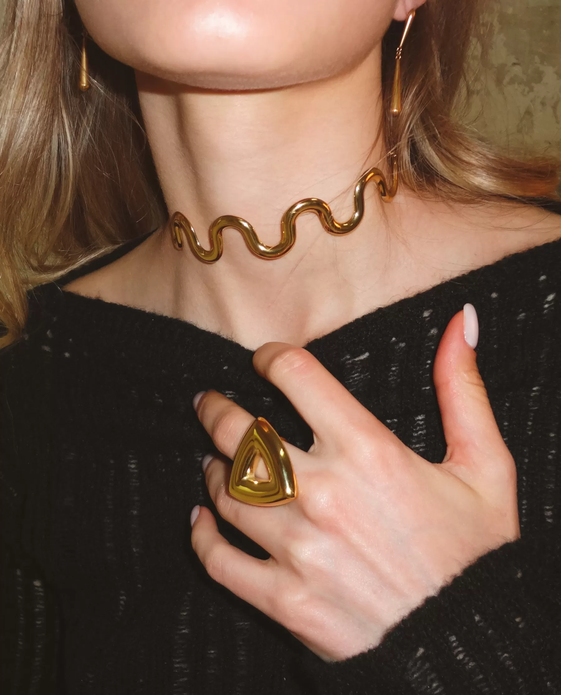 THE-ARE CHOKER WAVES · ACERO BAÑO ORO* Collares