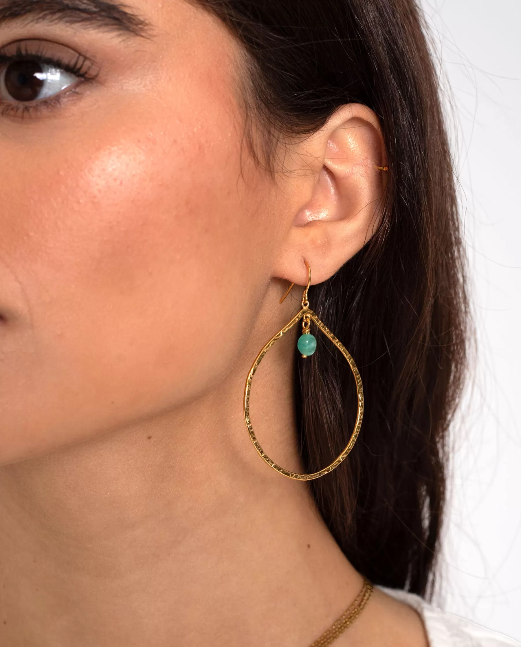 THE-ARE PENDIENTES TEAR TURQUOISE · BAÑO ORO* Pendientes